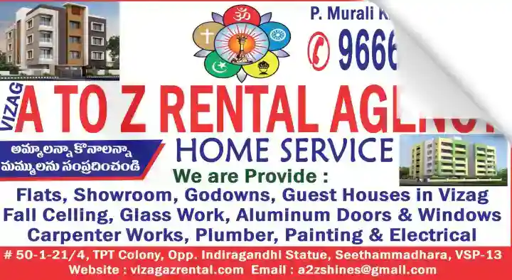 Home Rental Agents in Visakhapatnam (Vizag) : Vizag A to Z Rental Agency in Seethammadhara