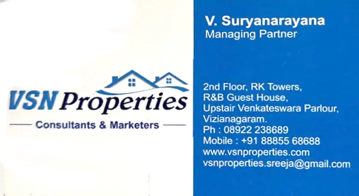 Real Estate Ventures in Vizianagaram  : VSN Properties in R and B Guest House