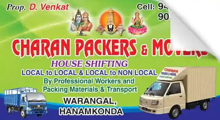 Mini Van And Truck On Rent in Warangal  : Charan Packers and Movers in Hanamkonda