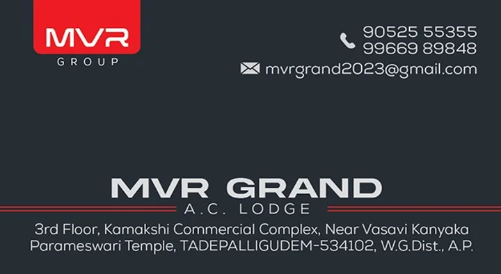 Hotels in Contact : MVR Grand AC Lodge in Tadepalligudem