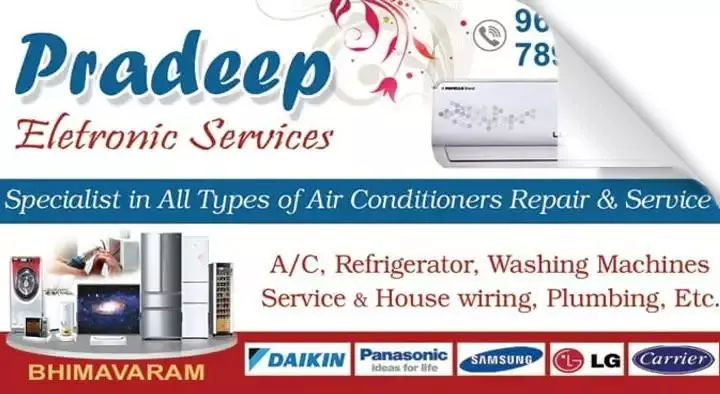 Air Conditioner Sales And Services in West_Godavari  : Pradeep Electronic Services in Bhimavaram