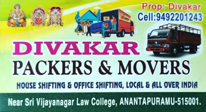 packing and moving companies in Anantapur : Divakar Packers and Movers in Bus Stand