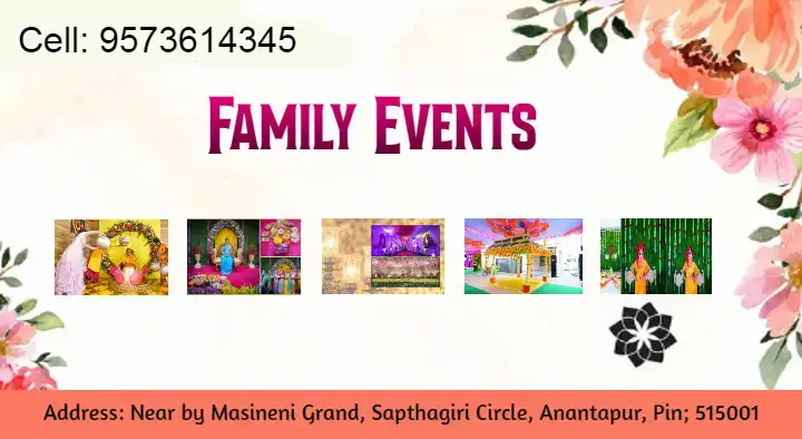 Function Lighting Decoration in Anantapur  : Family Events in Sapthagiri Circle