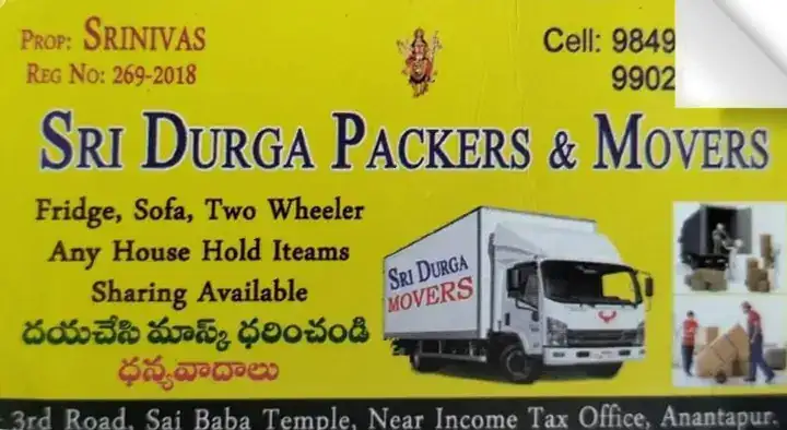 Sri Durga Packers and Movers in Rangaswamy Nagar, Anantapur