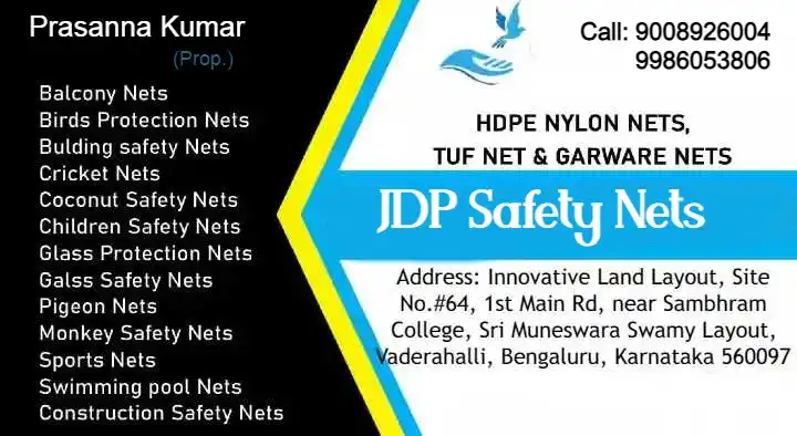 Building Safety Net Dealers in Bengaluru (Bangalore) : JDP Safety Nets in Vaderahalli