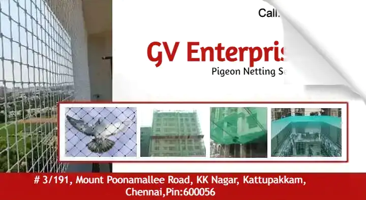Glass Protection Safety Net Dealers in Chennai (Madras) : GV Enterprises (Pigeon Netting Services) in Kattupakkam 