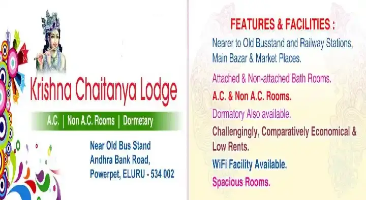 Krishna Chaitanya Lodge in Power Peta, Eluru