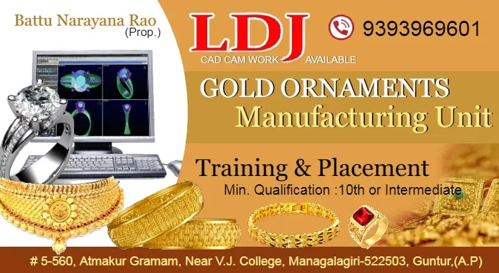 Gold Ornaments Manufacturing Unit in Mangalagiri, Guntur