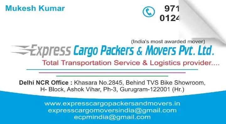 Mini Transport Services in Gurugram  : Express Cargo Packers and Movers Pvt Ltd in Ashok Vihar