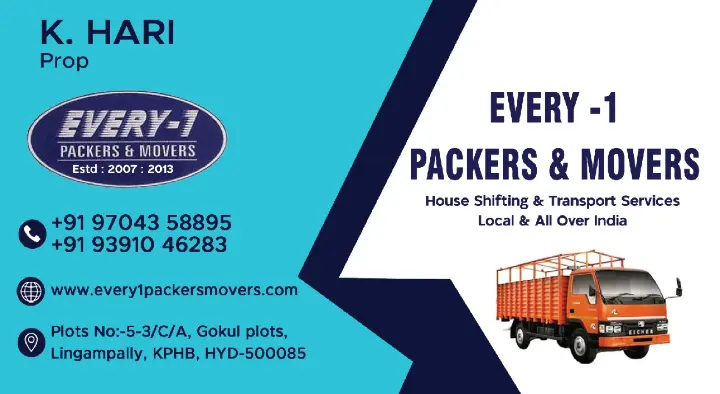 loading and unloading services in Hyderabad : Every 1 Packers and Movers in Kphb Colony