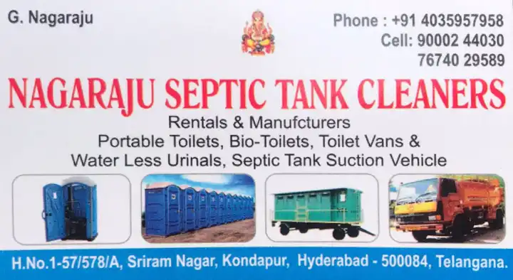 Nagaraju Septic Tank Cleaners in Kondapur, Hyderabad