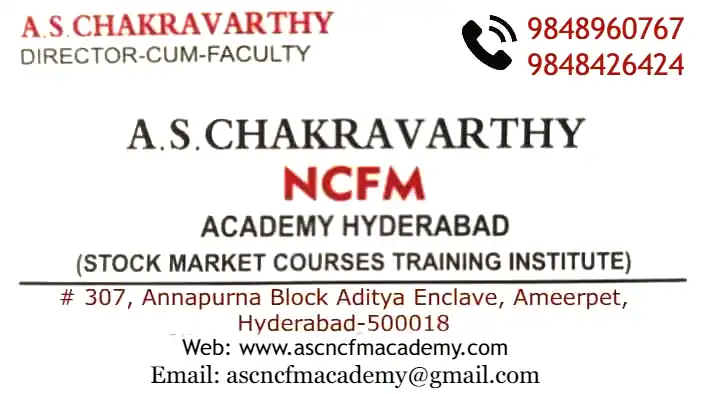 Stock Market Training Instiutes in Hyderabad  : AS Chakravarthy Stock Market Courses Training Institute Hyderabad in Ameerpet