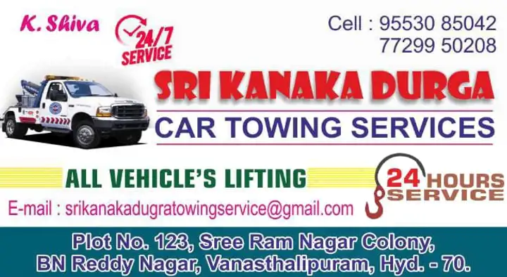 Accident Vehicle Recovery Service in Hyderabad  : Sri Kanaka Durga Car Towing Services in Choutuppal