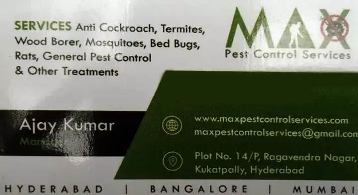 Pest Control Services For Worms in Hyderabad  : Max Pest Control Services in kukatpally