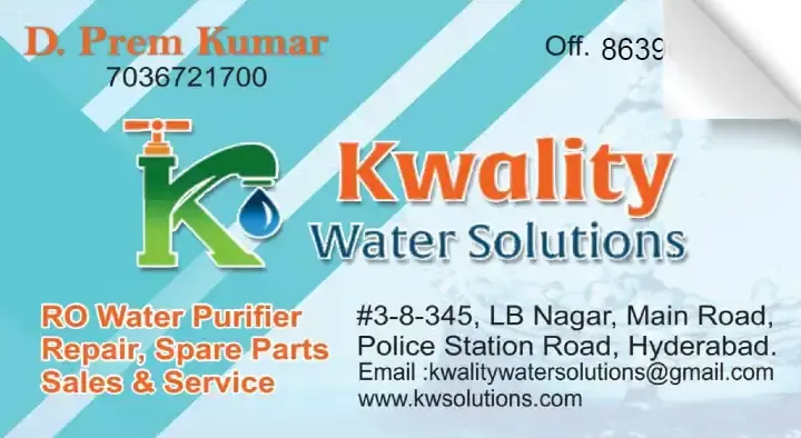 Kwality Water Solutions in LB Nagar