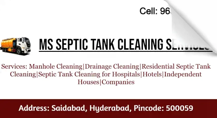 MS Septic Tank Cleaning Services in Saidabad, Hyderabad