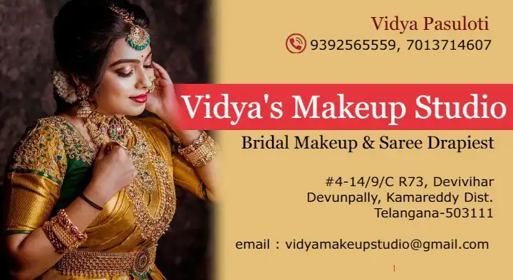 Vidyas Makeup Studio in Devunpally, Kamareddy