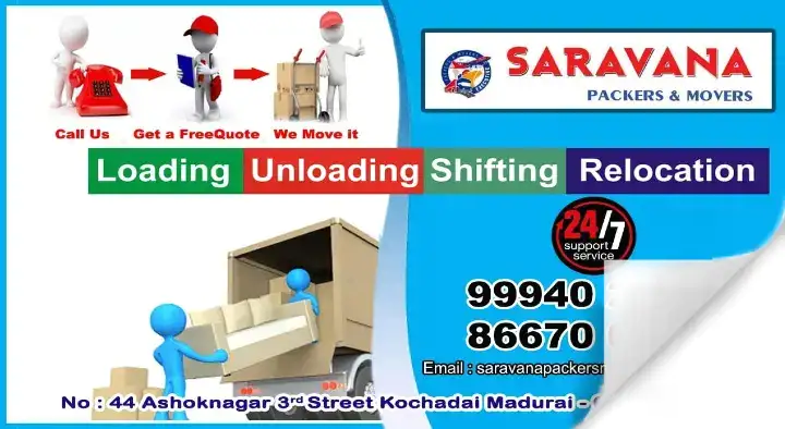 Packers And Movers in Madurai  : Saravana Packers and Movers in Kochadai