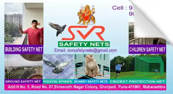 Monkey Safety Net Dealers in Pune  : SVR Safety Nets in Ghorpadi