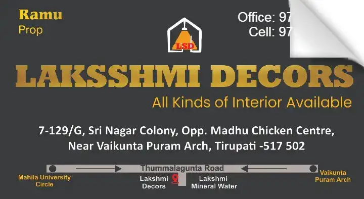 House Interior Works in Tirupati  : Laksshmi Decors in Sri Nagar Colony