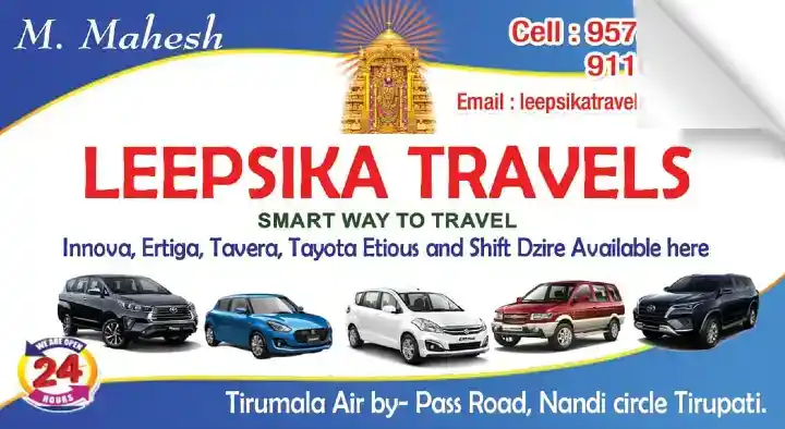 Leepsika Tours and Travels in Nandi Circle, Tirupati