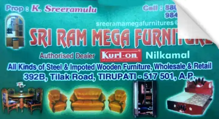 Office Furniture in Tirupati  : Sri Ram Mega Furniture in Tilak Road