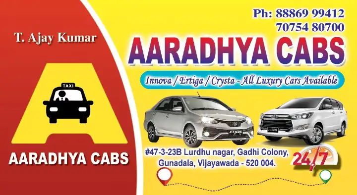 luxury vehicles in Vijayawada : Aaradhya Car Travels in Gunadala