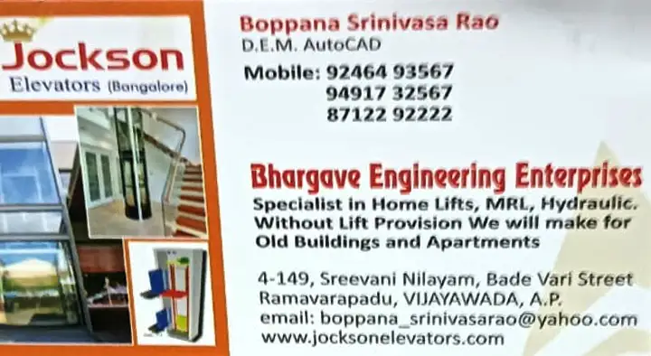 Jockson Elevators - Bhargave Engineering Enterprises in Ramavarapadu, Vijayawada