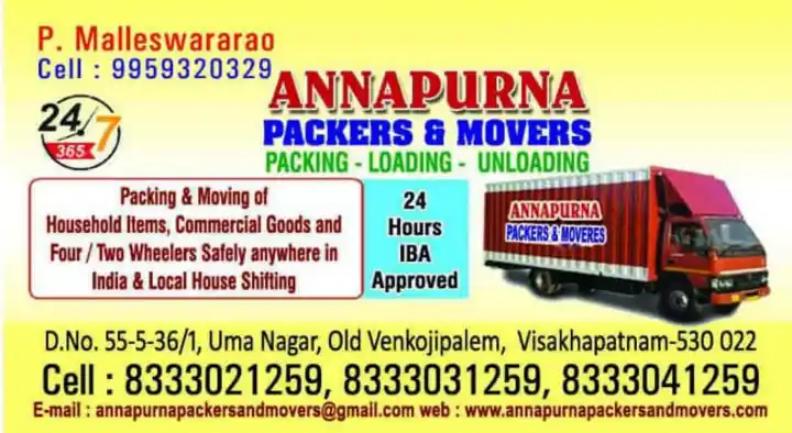 Annapurna Packers and Movers in Madhurawada