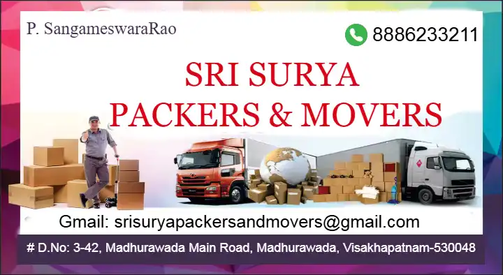 Sri Surya Packers and Movers in Madhurawada, Visakhapatnam (Vizag)