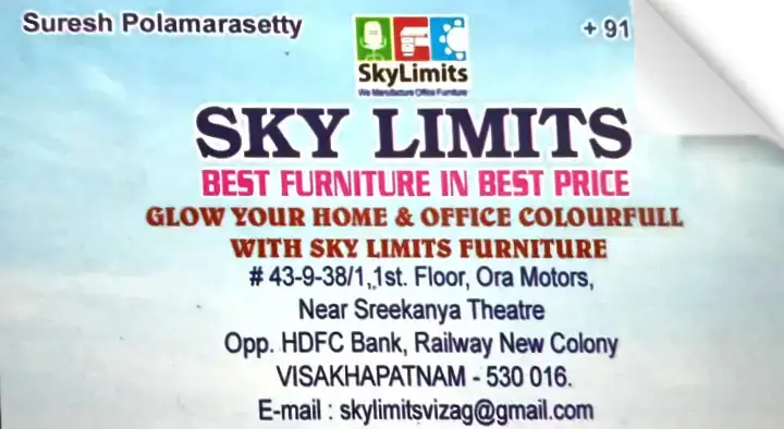 Sky Limits (Best Furniture in Best Price) in Railway New Colony, Visakhapatnam