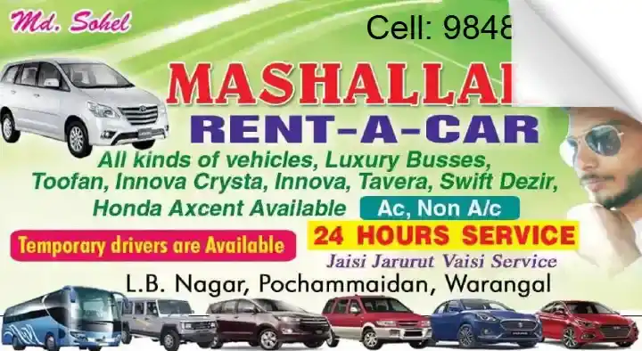 Mashallah Rent- A-Car in LB Nagar, Warangal