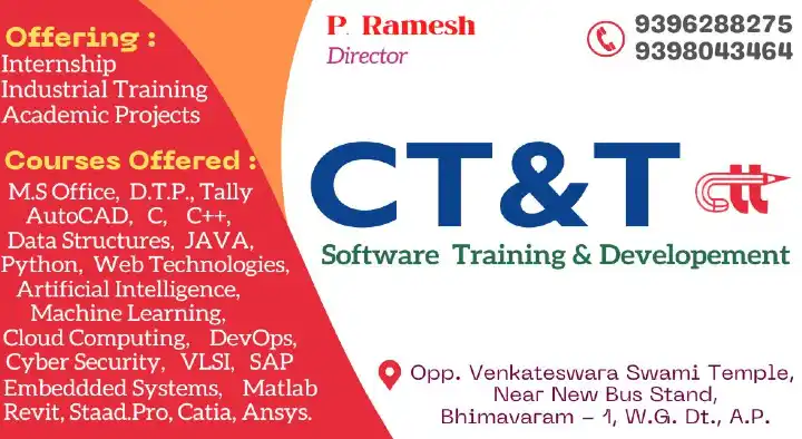 CT and T Software Training and Development in Bhimavaram, West godavari