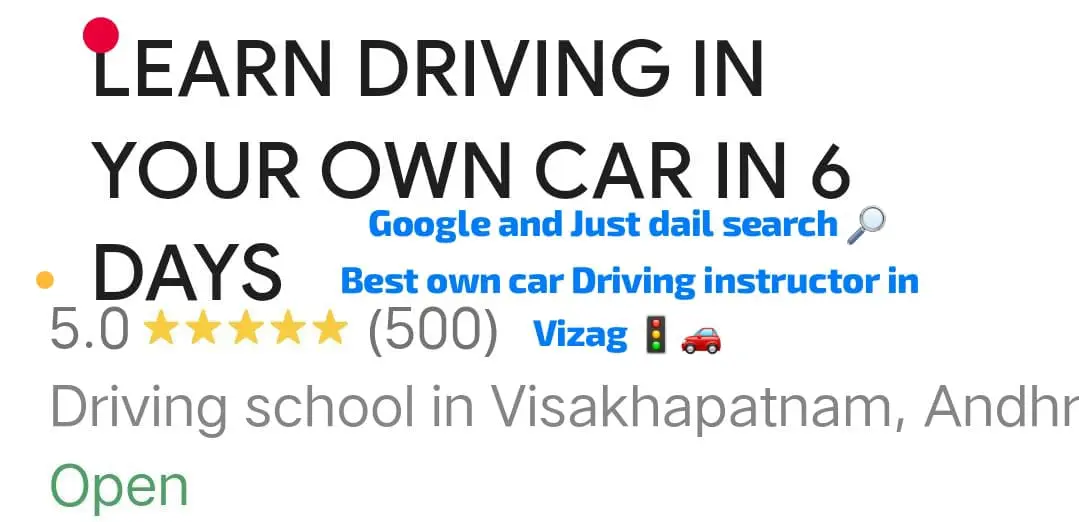 learn driving in your own car in 6days siripuram in visakhapatnam - Photo No.3