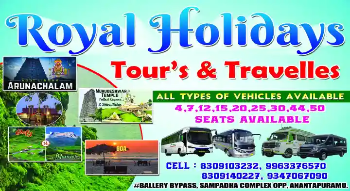 Royal Holidays Tours and Travels in Bellary Bypass