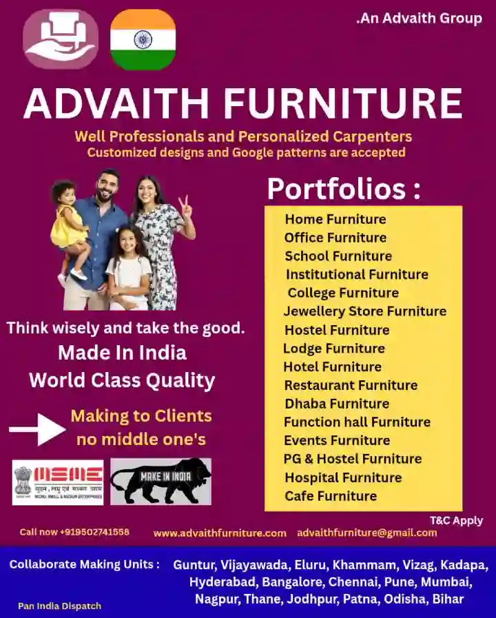 ADVAITH FURNITURE Made In India World Class Quality in Vinukonda 