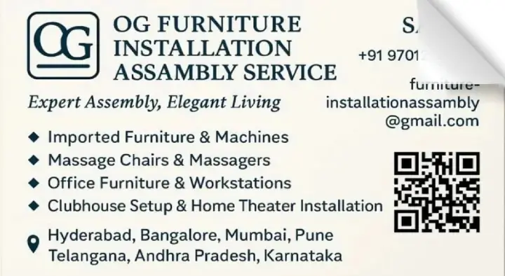 OG Furniture Installation Assambly Service in Gachibowli