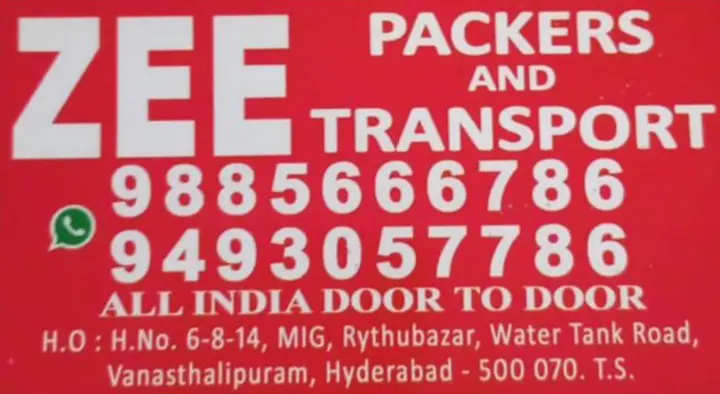 Zee Packers and Transport in Vanasthalipuram