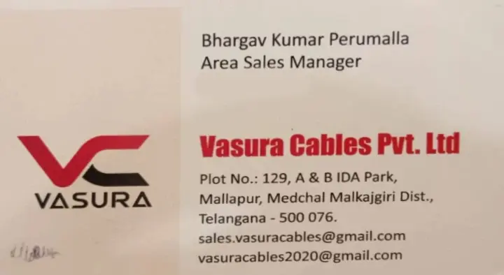 Vasura Cables Pvt Ltd in Malkajgiri