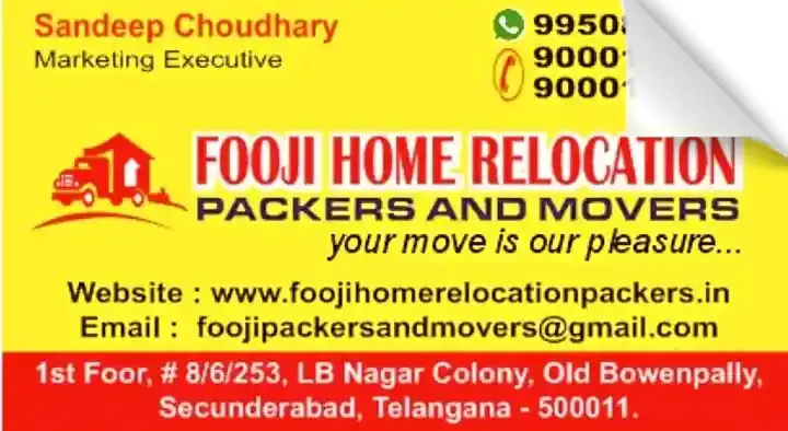 Fooji Home Relocation Packers and Movers in Secunderabad