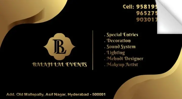 Balaji Lal Events in Asifnagar
