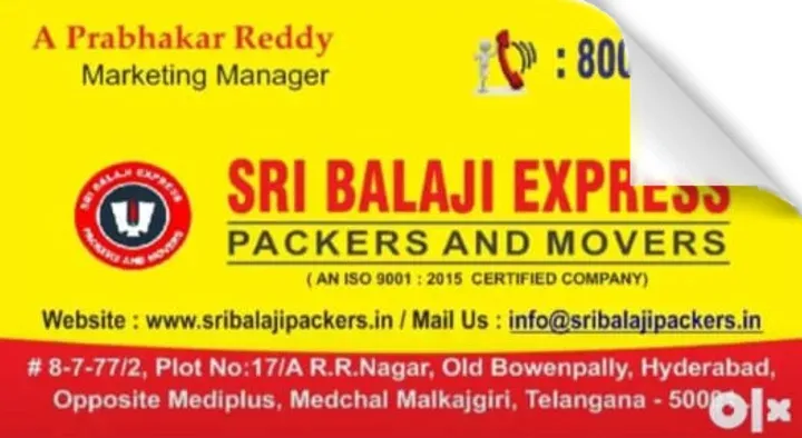 Sri Balaji Express Packers and Movers in Old Bowenpally