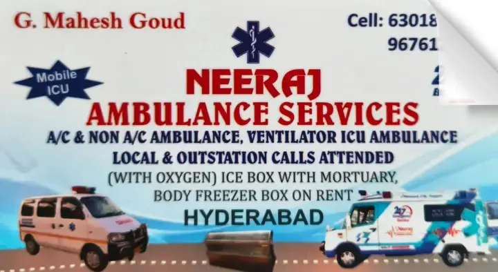 Neeraj Ambulance Services in Punjagutta