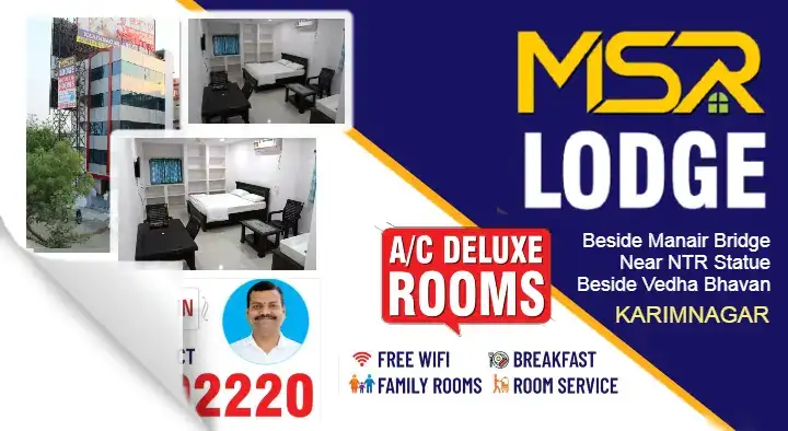 MSR Lodge (A/C Deluxe Rooms) in Veda Bhavan 