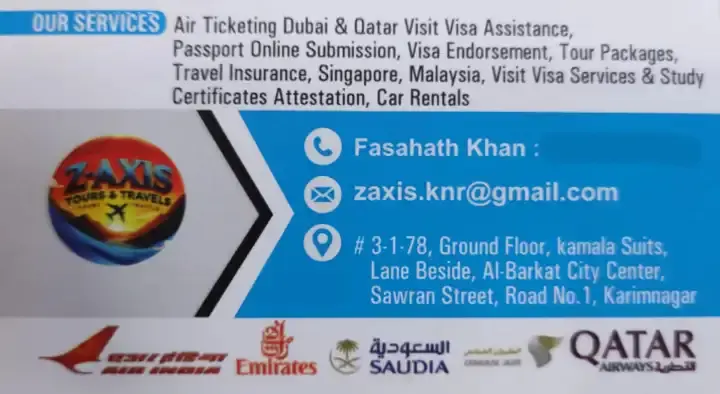 Z-AXIS Tours and Travels in Sawran Street