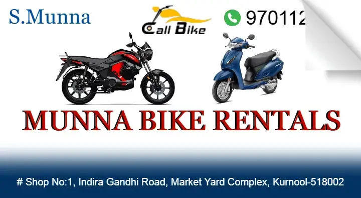 Munna Bike Rentals in Indira Gandhi Road