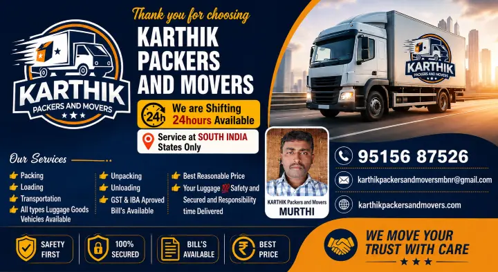 Karthik Packers and Movers in Ramaiah Bowli