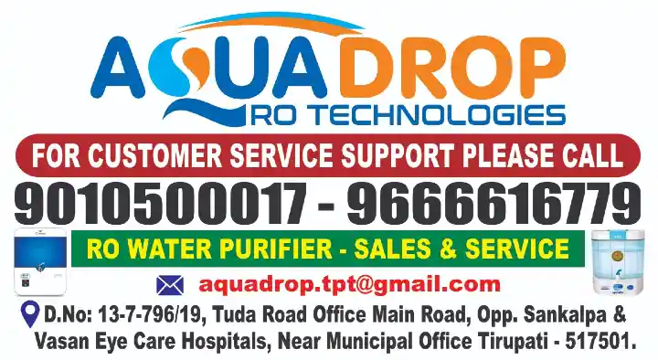 Aqua Drop RO Technologies in Tuda Office Main Road