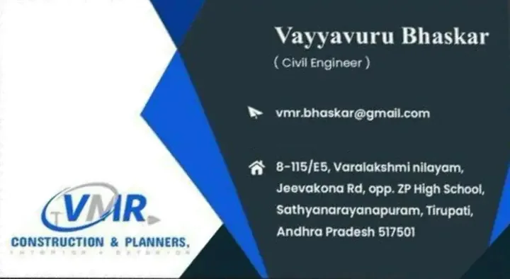 VMR Construction and Planners in Sathyanarayanapuram