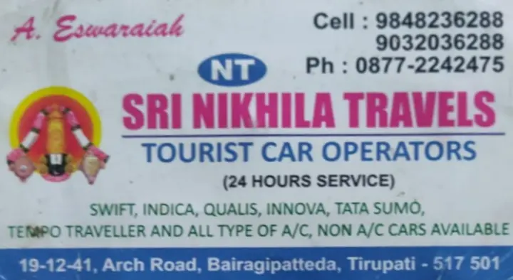 NT Sri Nikhila Travels in Bairagi patteda